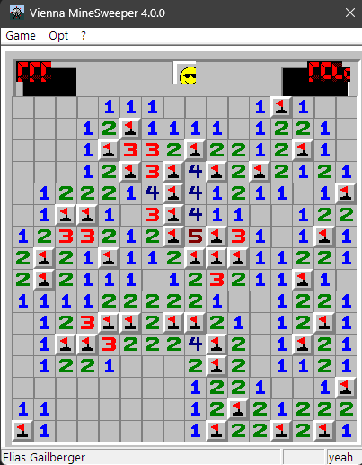 An early development version of Vienna MineSweeper with 24x24 sized squares