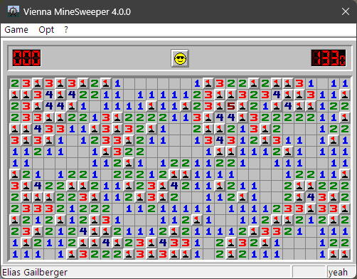 A completed expert game on Vienna MineSweeper